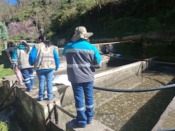 Instalación de barreras de control y toma de muestras de agua en puntos estratégicos del río. Difusión