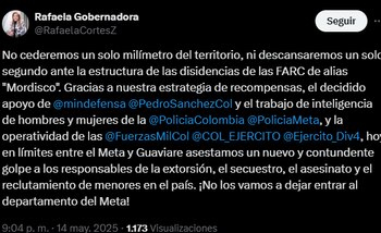 La gobernadora del Meta, Rafaela