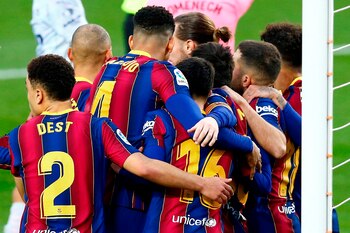 Los jugadores del FC Barcelona