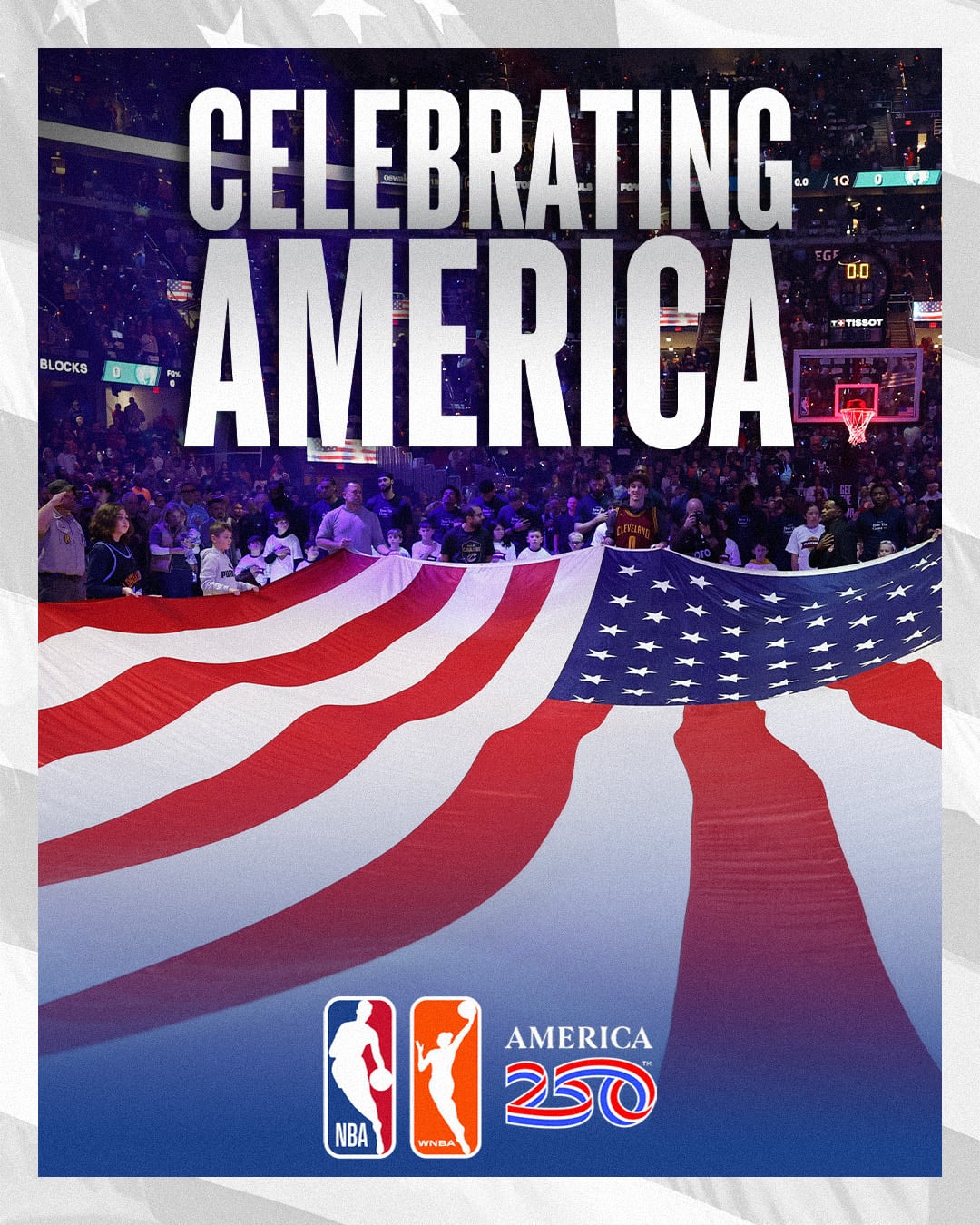 La NBA conmemoró el 250.º aniversario de la Independencia de Estados Unidos con un mensaje en el que resaltó los valores de unidad, servicio y comunidad como parte del legado del país y del baloncesto. (X/@NBA)