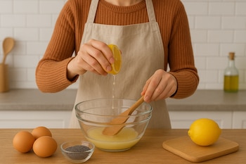 La receta utiliza harina de