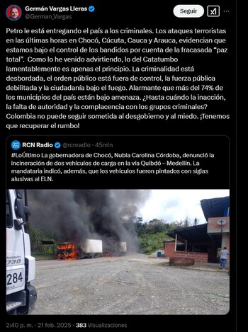 El exvicepresidente de Colombia Germán