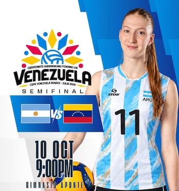 Venezuela o Argentina será el rival de Perú en la final del Campeonato Sudamericano Sub 19 de vóley 2026.