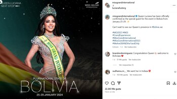 Publicación de Miss Grand sobre