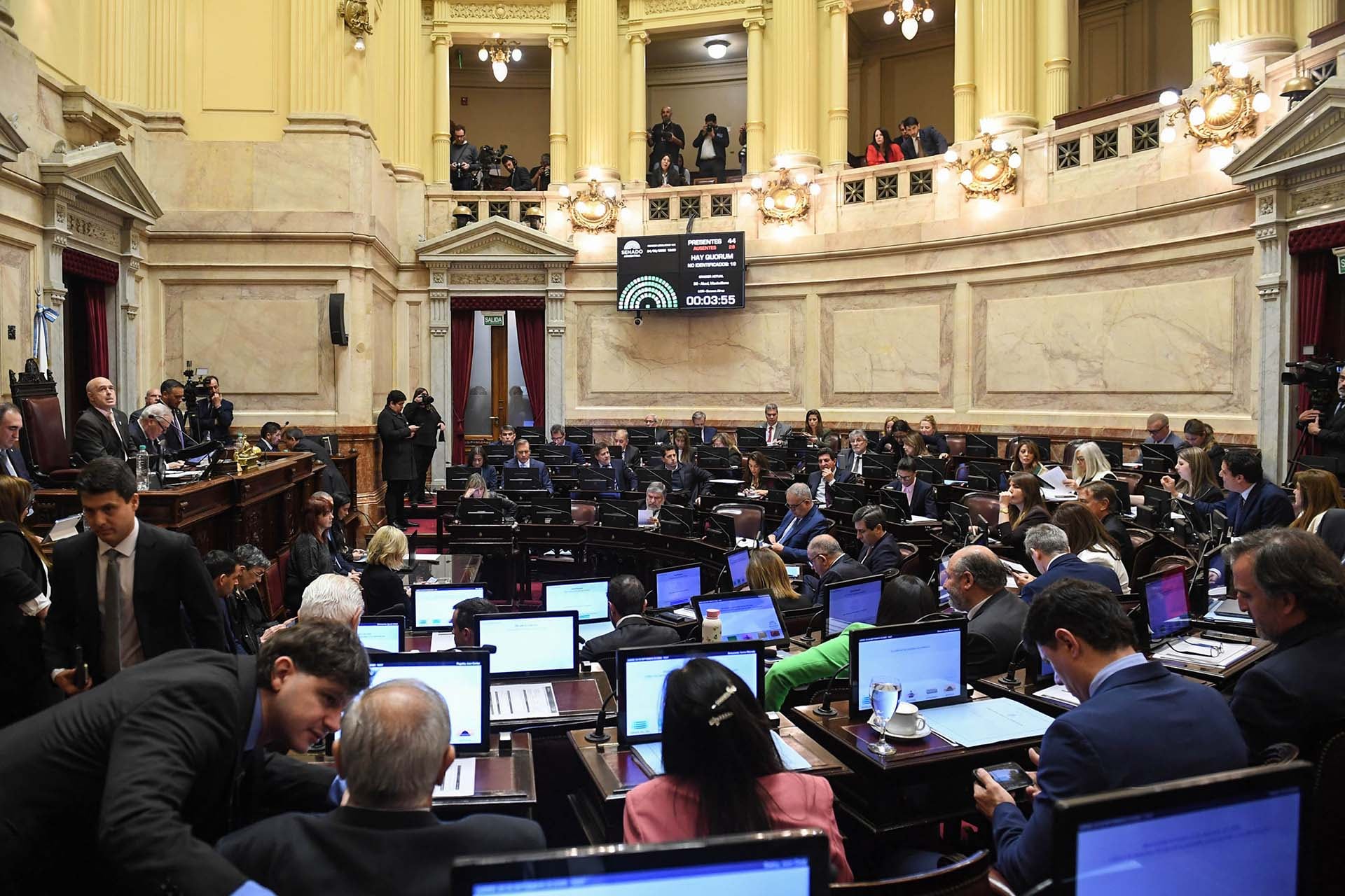 El pleno de la Cámara alta durante la sesión del jueves pasado (Prensa Senado)