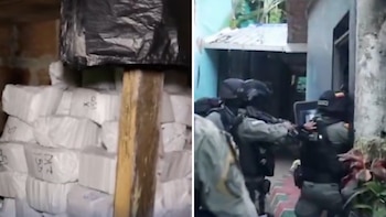 La Policía Metropolitana de Cali desmanteló un centro de acopio subterráneo en la Comuna 18, donde pertenecientes a la red de microtráfico Los Bosculver habían instalado sofisticados depósitos bajo viviendas familiares - crédito Telepacífico Noticias