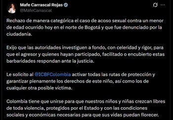 Las autoridades hallaron a otros dos menores en el apartamento y avanzan en la investigación sobre su vínculo con el adulto señalado - crédito @MafeCarrascal / X