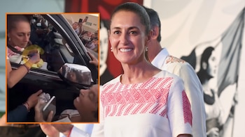 Mujer intercepta camioneta de Sheinbaum y la encara agresivamente en Tamaulipas: “¡No me toque!”