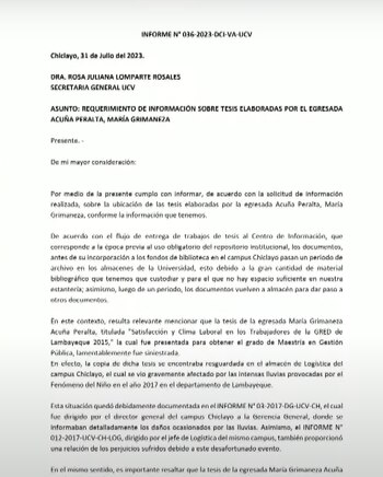 La congresista María Acuña evitó