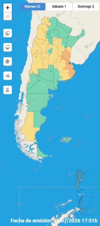 Hay alertas en el AMBA y 14 provincias más para las últimas horas del viernes