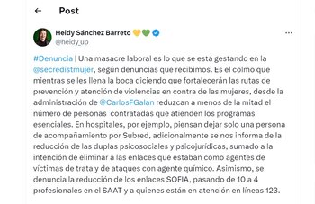 Heidy Sánchez denuncia reducción en