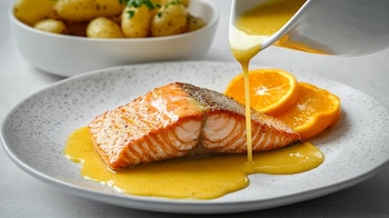 El salmón a la naranja