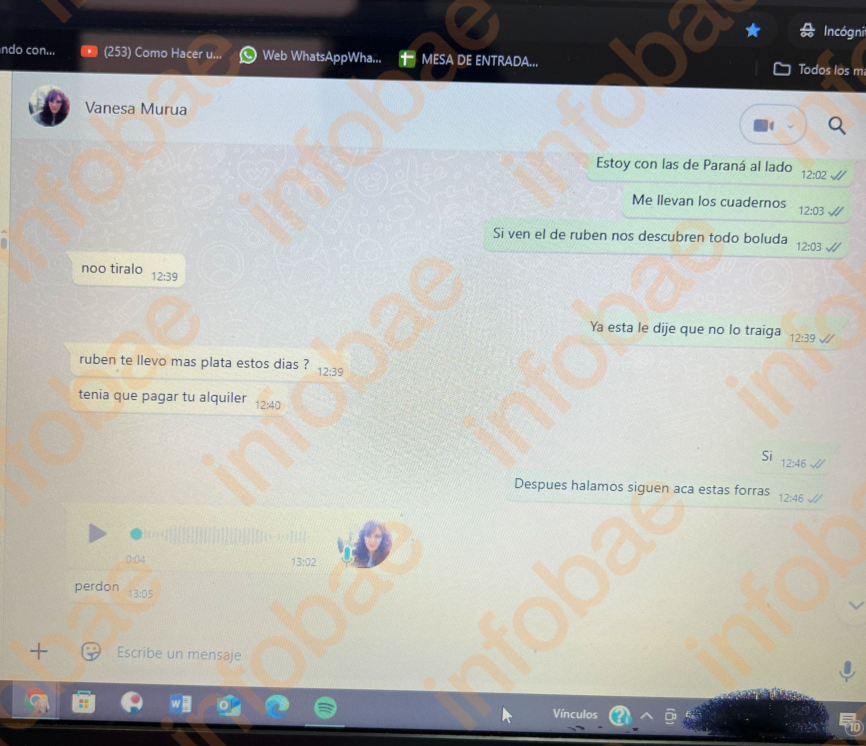 El intercambio de Murua con su hermana