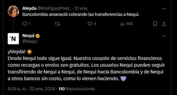 Nequi dijo que no cobrará
