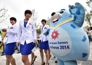 North Korean team members attend