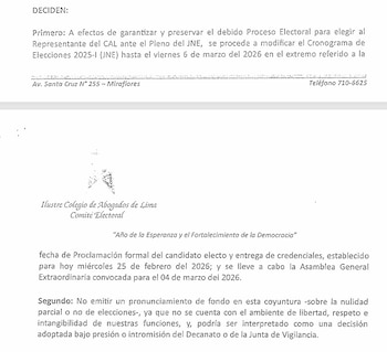 Postergan proclamación del representante del