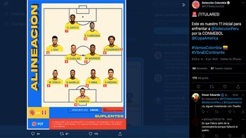 Alineación - selección Colombia, viernes