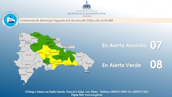 El Centro de Operaciones de Emergencias eleva a 15 las provincias dominicanas bajo alerta por aguaceros