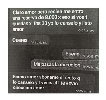 Parte del chat entre la
