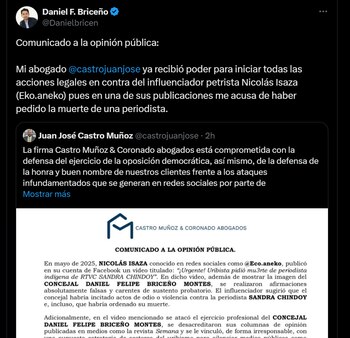 Así confirmó Daniel Briceño las