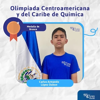 Carlos Armando López Dubón, de El Salvador, revela su secreto para avanzar en ciencias: "Ponerme el reto de estudiar, ir constante y nunca rendirme" (Foto cortesía)