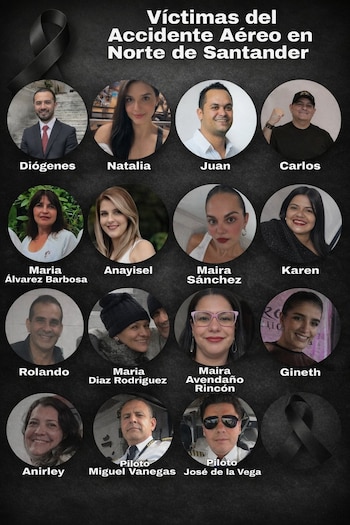 Víctimas del accidente aereo de