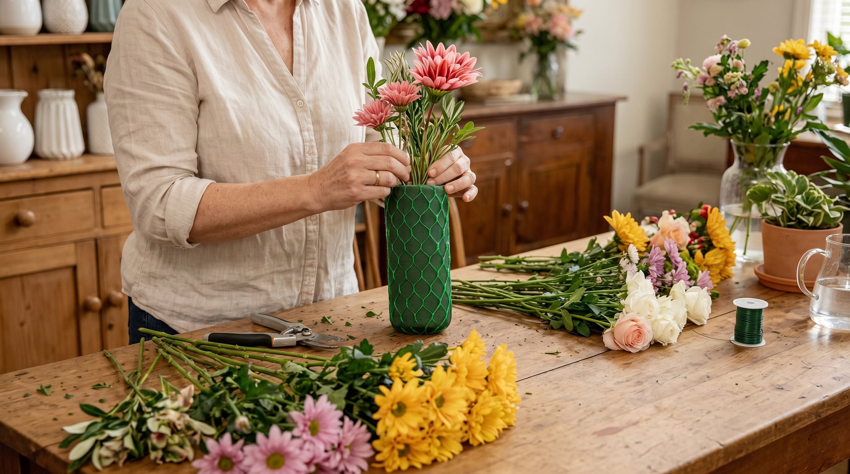 La espuma floral mantiene la humedad cuando el diseño no utiliza un florero. (Imagen Ilustrativa Infobae)