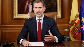 Felipe VI el 4 de octubre tras el referendum de independencia (RTVE).
