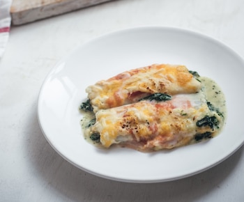 Lasaña de espinacas y queso