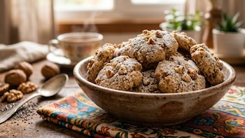 Polvorones de nuez y chía: galletitas con fibra, omega 3 y sabor casero