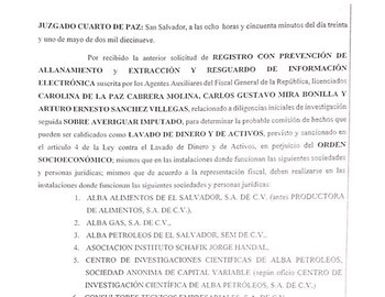 Extracto de documento judicial que