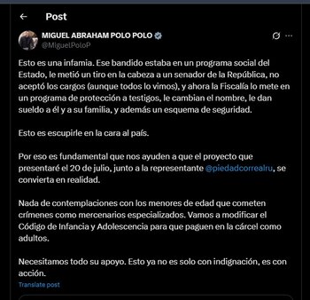 Miguel Polo Polo lanzó fuertes