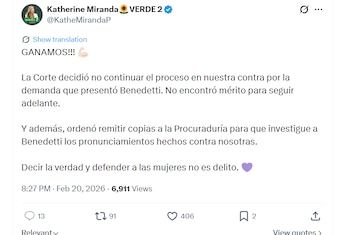 Katherine Miranda celebró la decisión