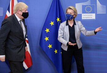 Boris Johnson y Ursula von der Leyen, en Bruselas (Reuters)