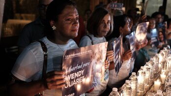Maria Áviles durante una vigilia