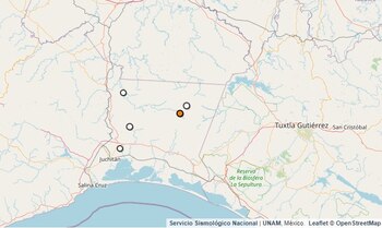 Temblor reportado en Chiapas.
(SSN)