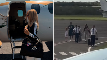 Wanda Nara viajó en forma