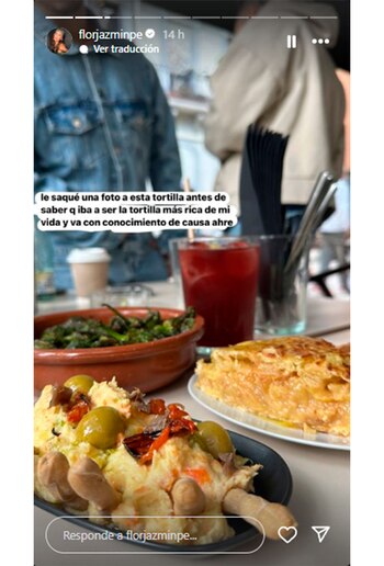 Flor Jazmín mostró el almuerzo