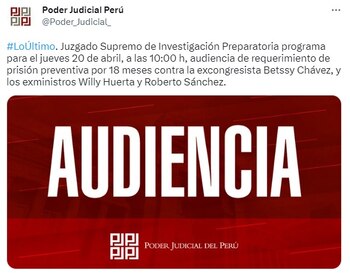 Anuncio del Poder Judicial sobre