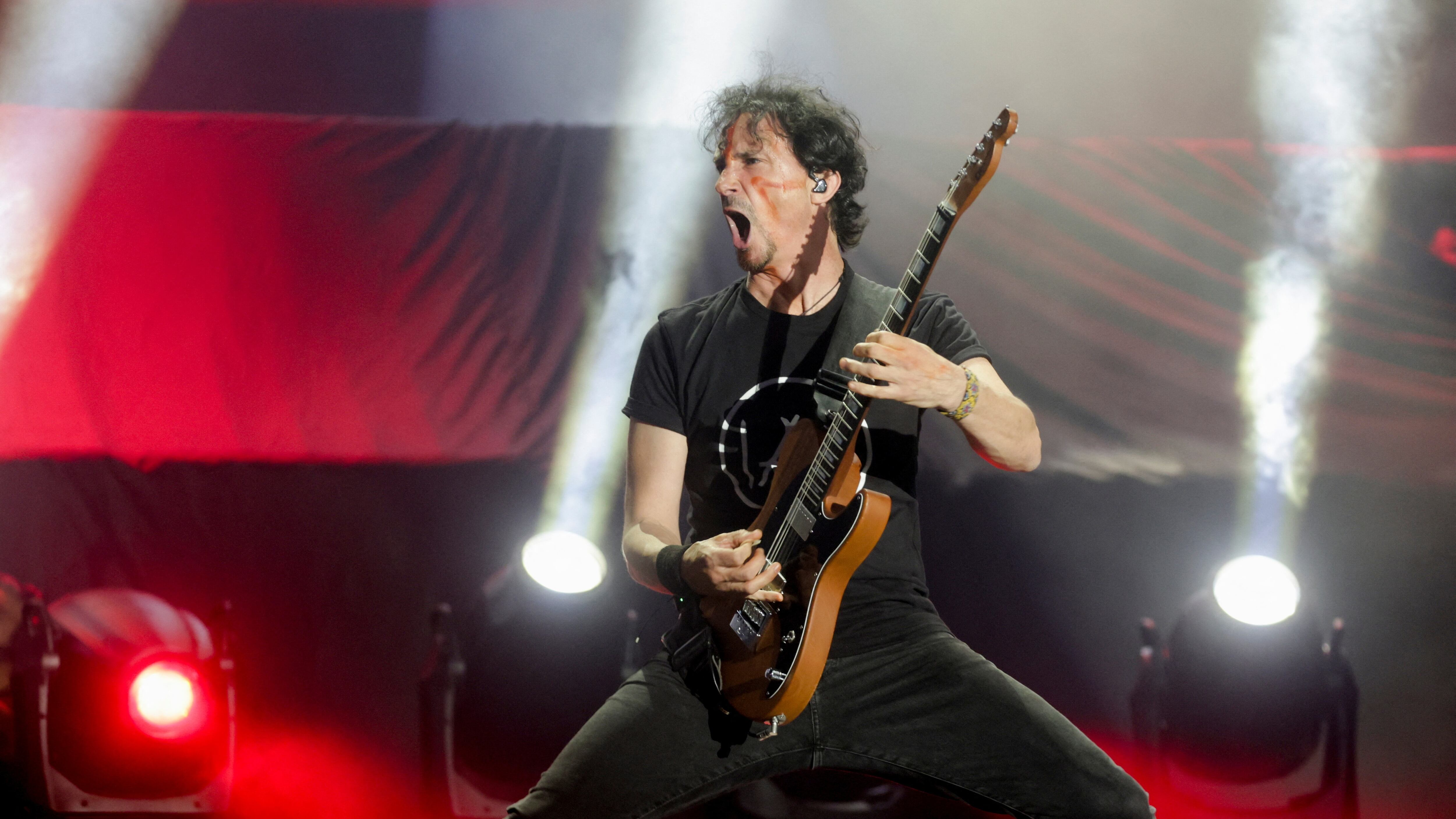 Joe Duplantier of the Gojira rock band performs during Rock in Rio music festival in Rio de Janeiro, Brazil, September 2, 2022. REUTERS/Ricardo Moraes