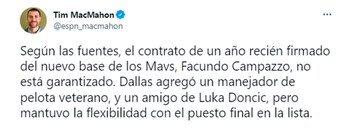 La publicación del periodista sobre