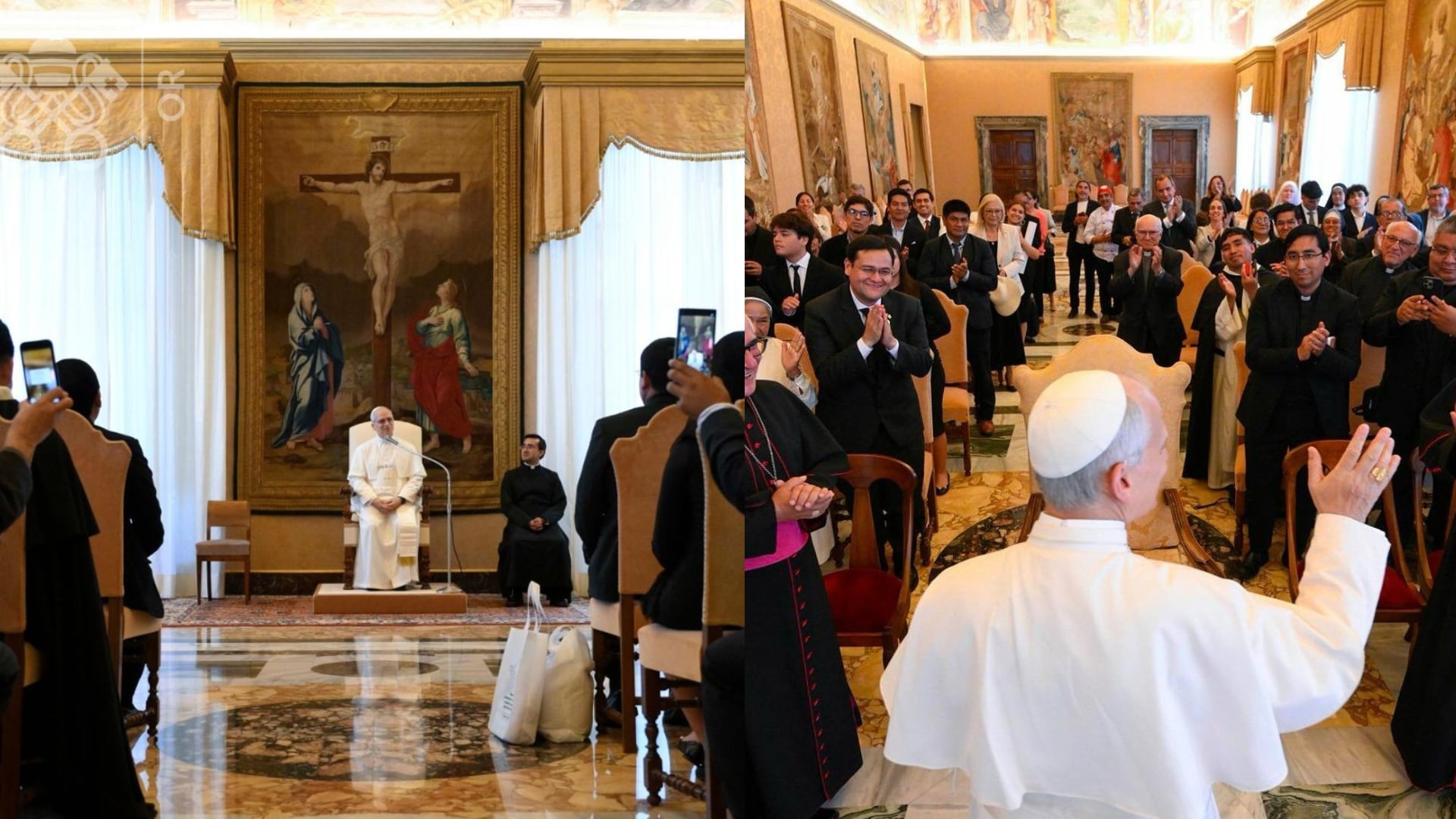 León XIV rompe el protocolo para recibir con afecto a sus hermanos de  Chiclayo y la Conferencia Episcopal: abrazos, sonrisas y cercanía a la  delegación peruana en Roma - Infobae