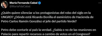 Pronunciamiento de María Fernanda Cabal