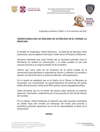 Adrián Rubalcava dijo que todo