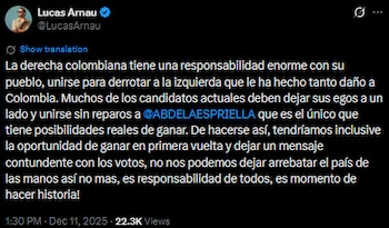 Lucas Arnau afirmó que Abelardo