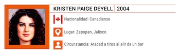 La estudiante canadiense tenía 20 años y realizaba un intercambio académico en Guadalajara cuando un ataque armado acabó con su vida en Zapopan, Jalisco, en 2004. Crédito: Jovani Pérez, Infobae