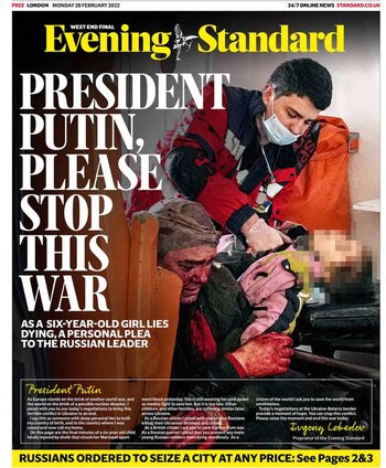 Evening Standard, portada con foto