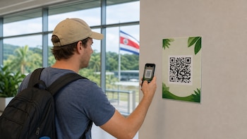 Aeropuerto Juan Santamaría incorpora códigos QR para reforzar seguridad de turistas estadounidenses en Costa Rica