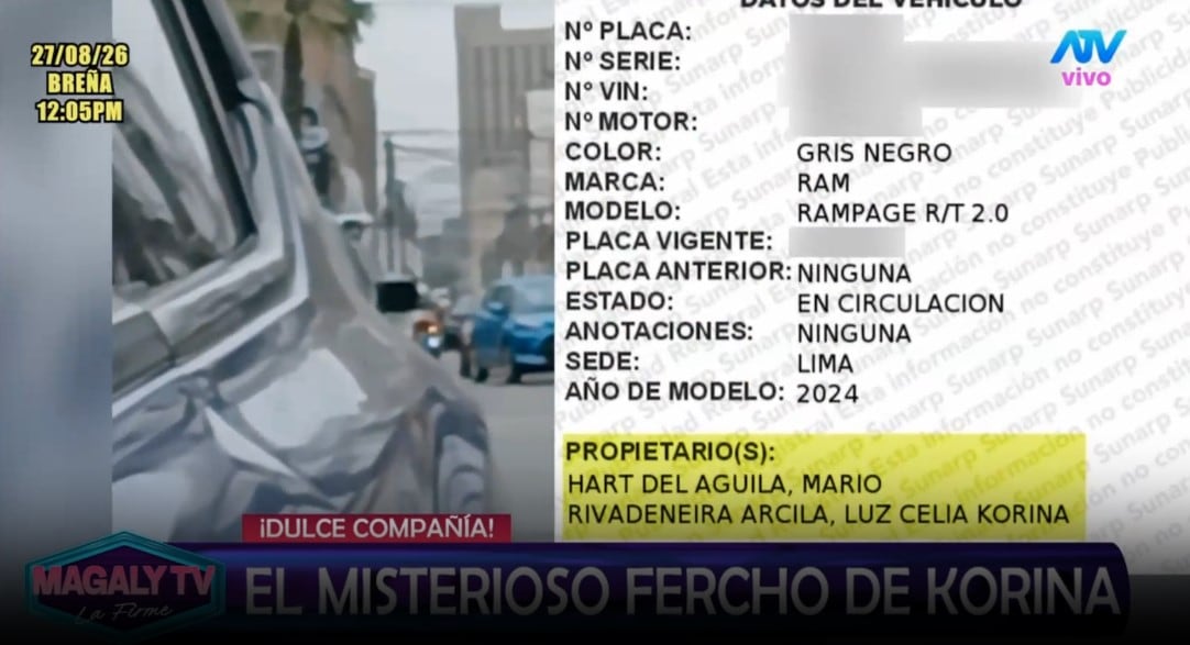 Korina Rivadeneira es captada con acompañante mientras realiza trámites y almuerza: Magaly revela detalles. Captura: Magaly TV La Firme.