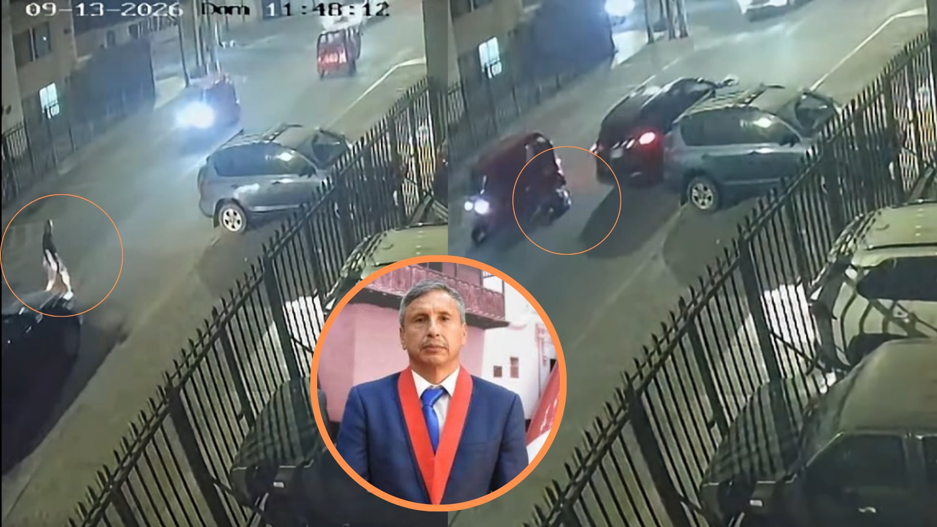 Víctor Raúl Reyes Alvarado, presidente de la Sala Penal de Apelaciones de Huaura, fue atropellado por una camioneta en Huacho. Composición: Infobae